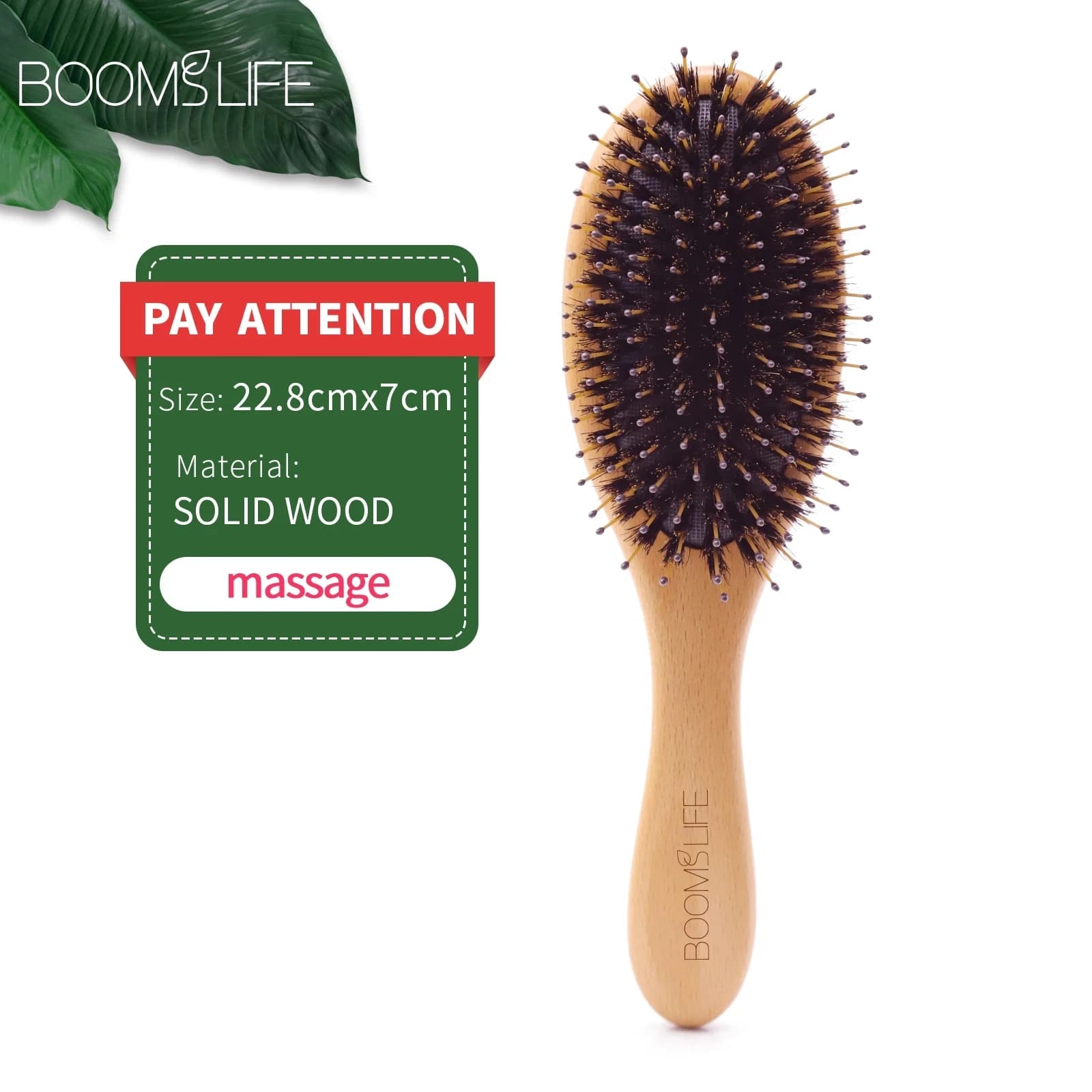 soft boar bristle hair brush with wooden handle — image 6