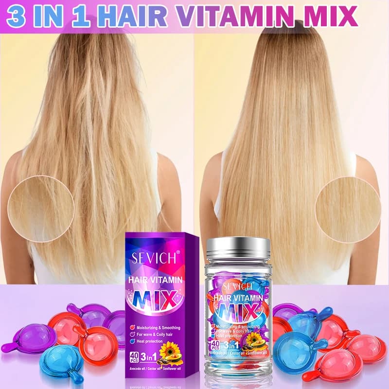 Hair Vitamin Capsules – Repair Frizzy, Damaged Hair (40 pcs)