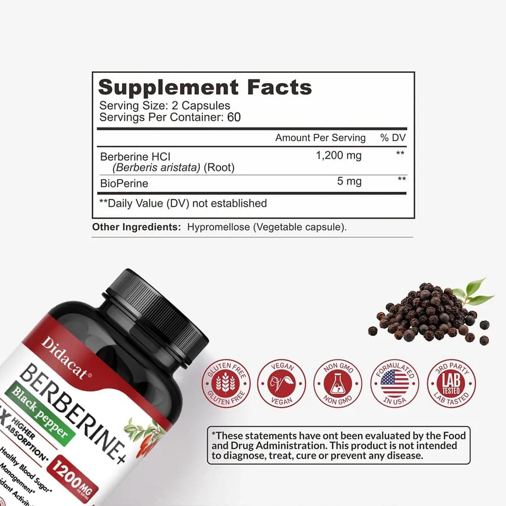 Berberine HCl supplement bottle — image 4