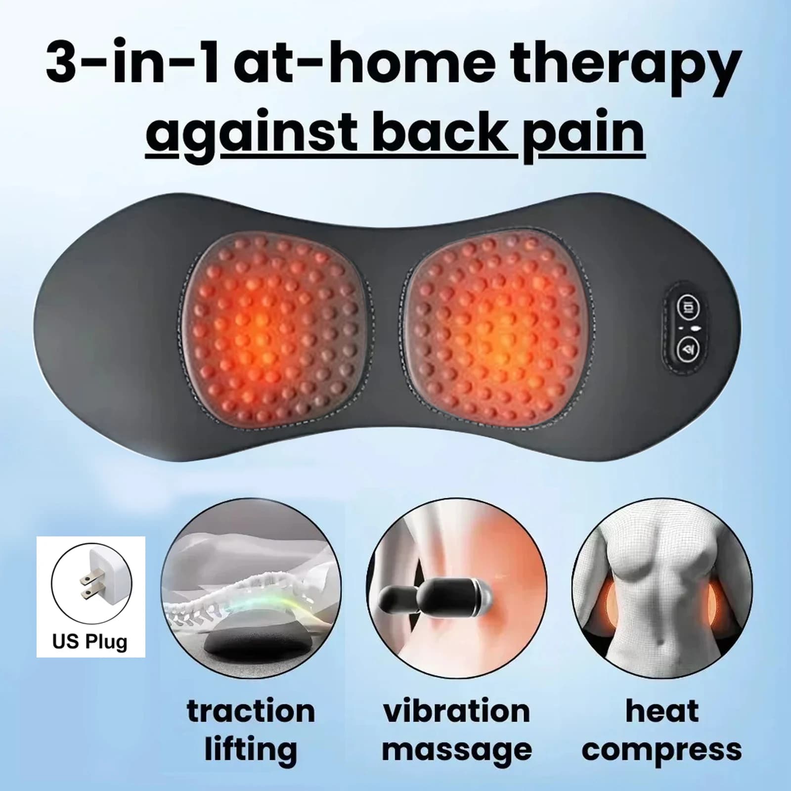 3-in-1 shiatsu back and shoulder massager on a bed — image 8
