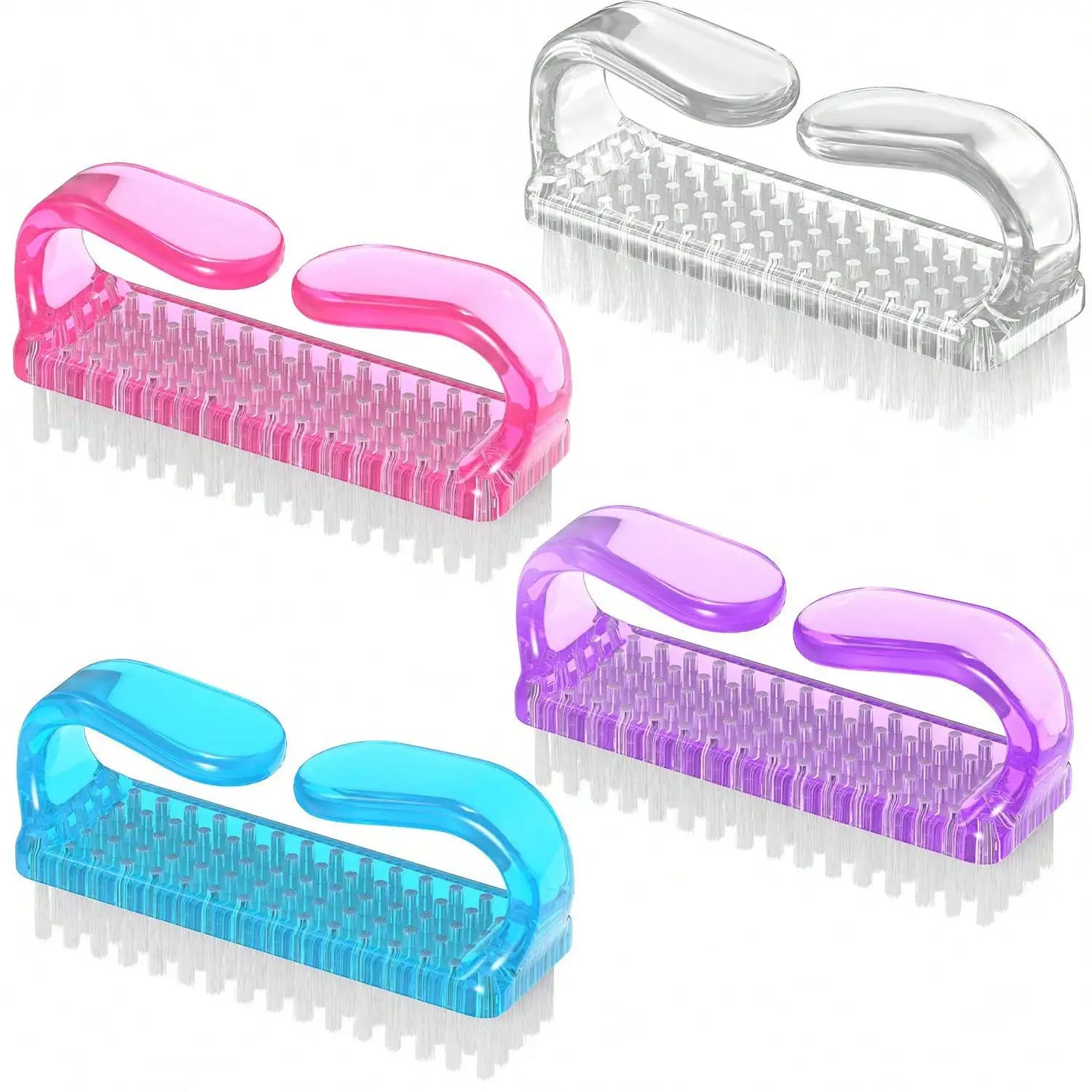 four-piece nail art tools set with brushes and cuticle pusher — image 1