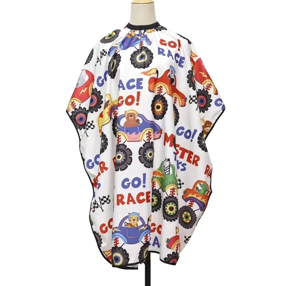 waterproof cartoon haircut cape for barber use — image 6