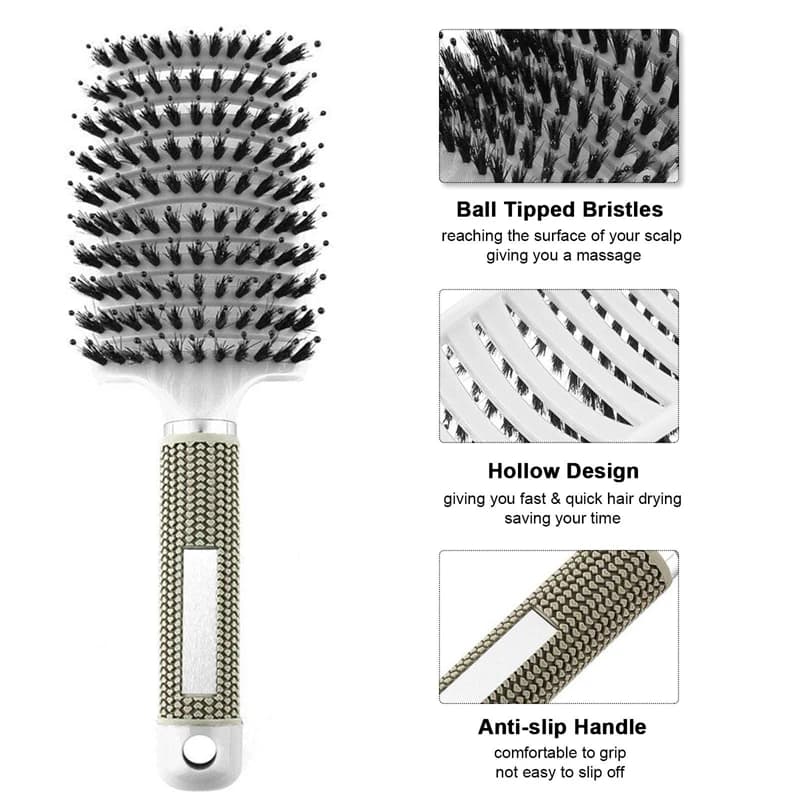 Fluffy scalp massage detangling brush for wet curly hair — image 2