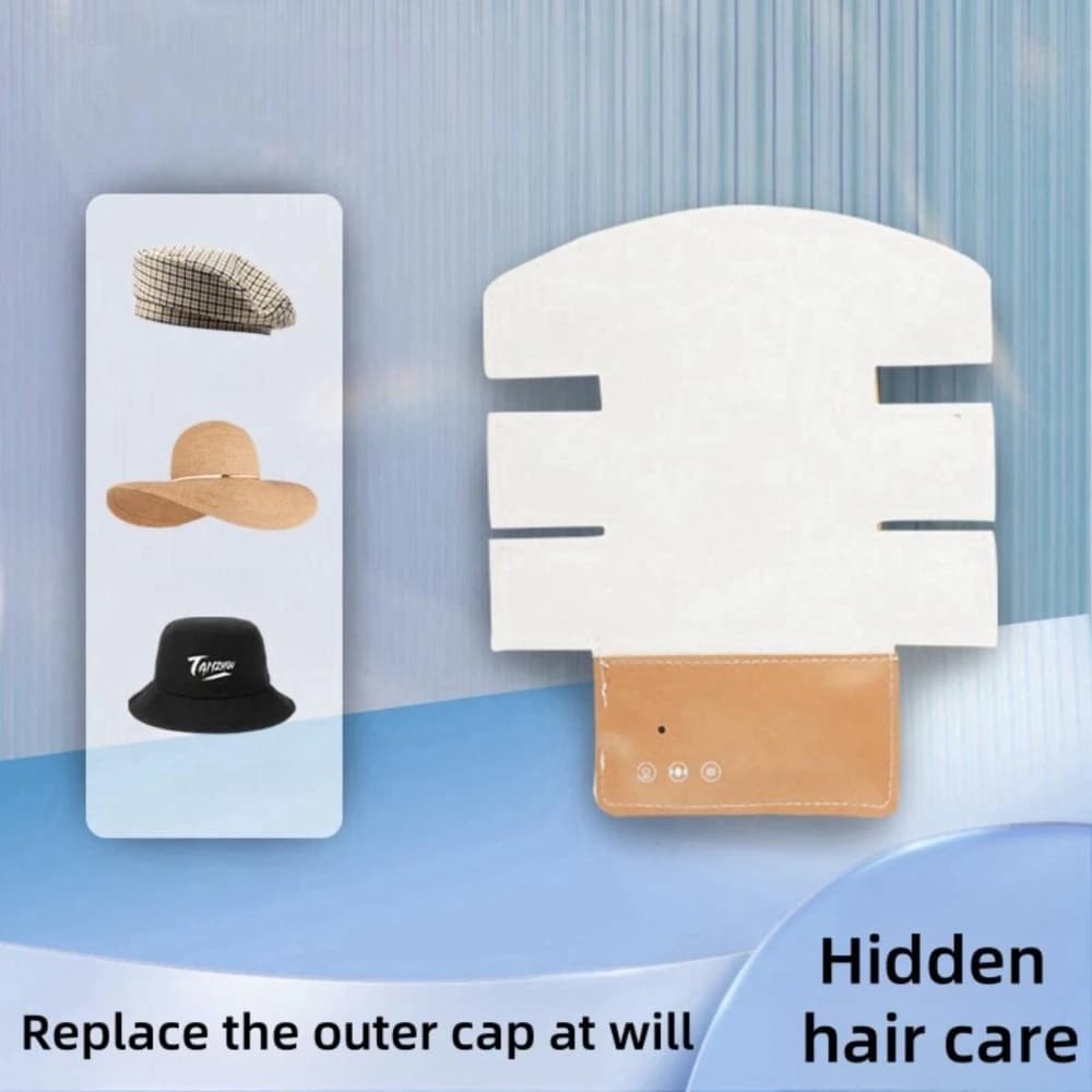 red light hair growth cap on a head — image 6