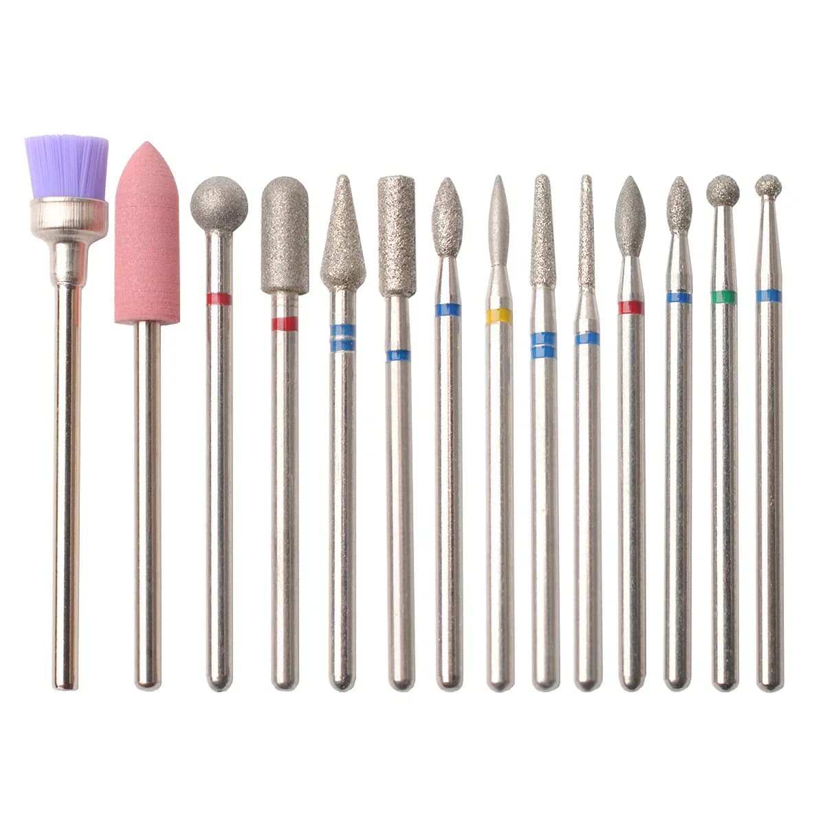 set of 14 nail drill bits for gel removal and polishing — image 7