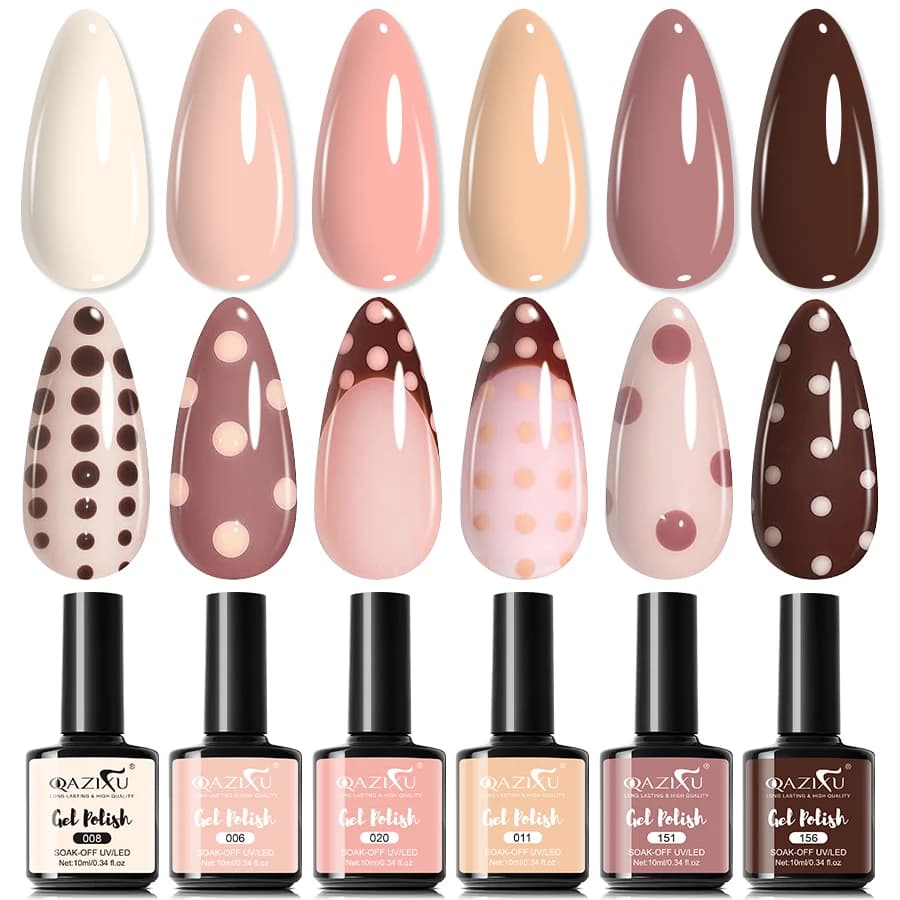 Milk Tea Gel Nail Polish Set – 6 Colors
