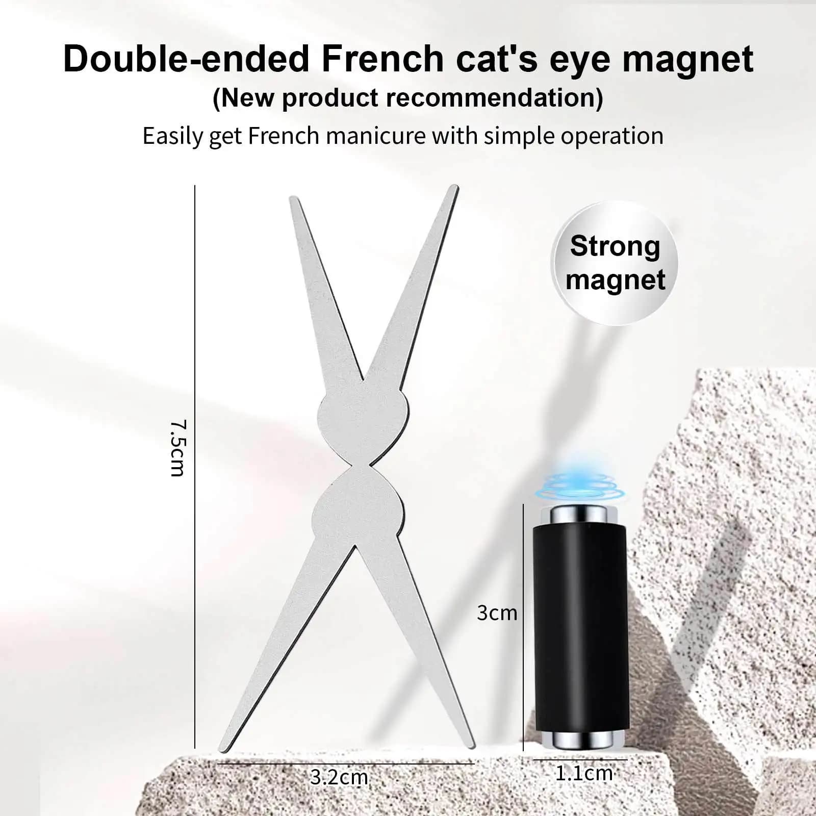 double-head French nail art magnet set — image 3