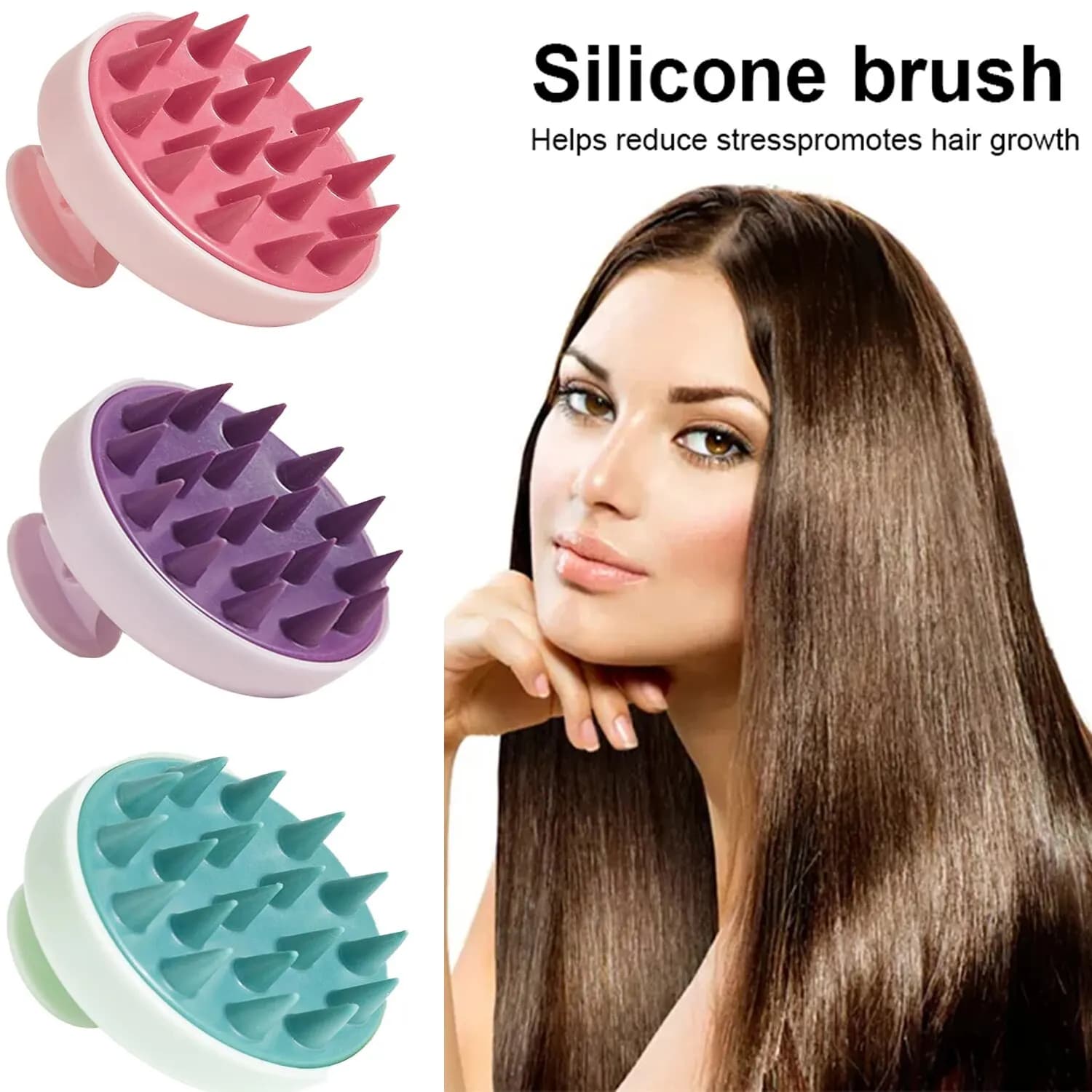 silicone scalp massage shampoo brush — image 1