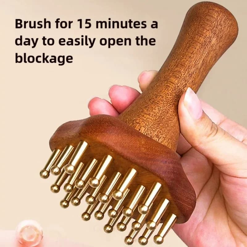portable brass gua sha massage tool — image 1