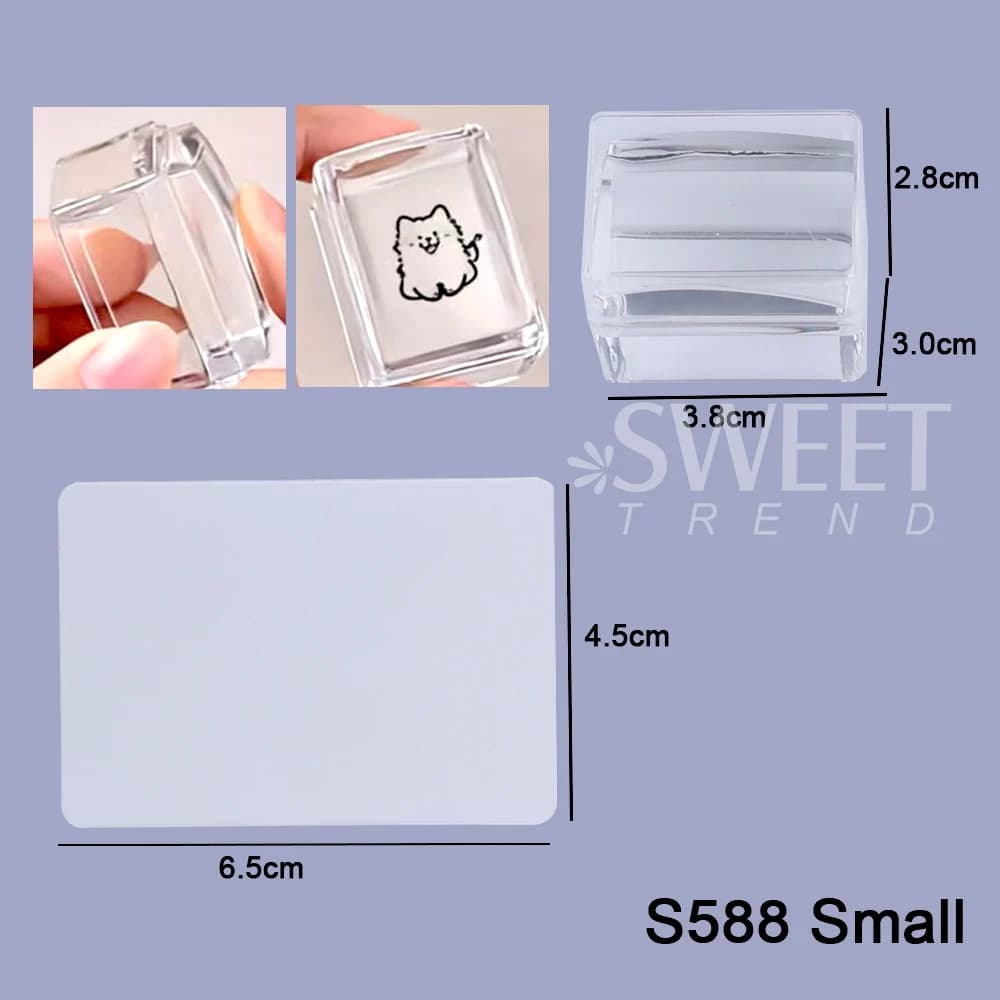 French manicure stamping plate kit with transparent silicone stencil — image 7