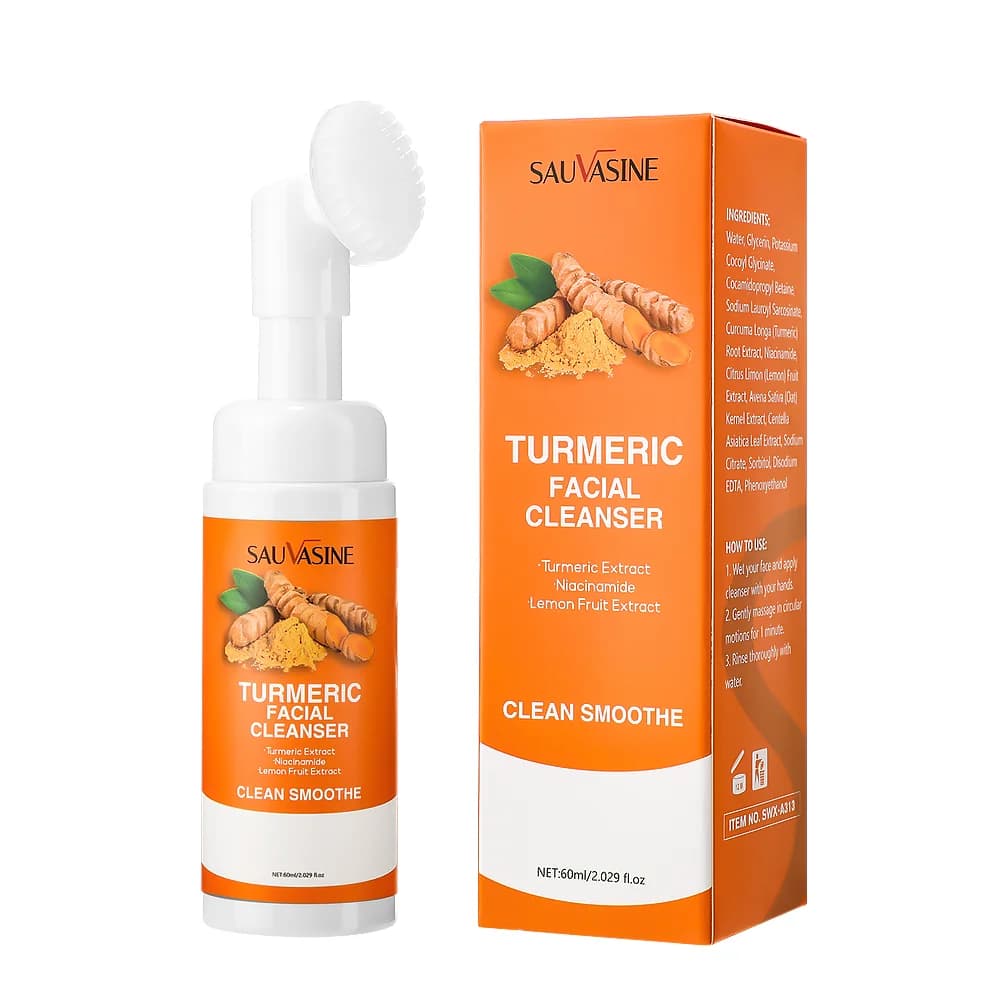 turmeric brightening facial cleanser foam — image 7