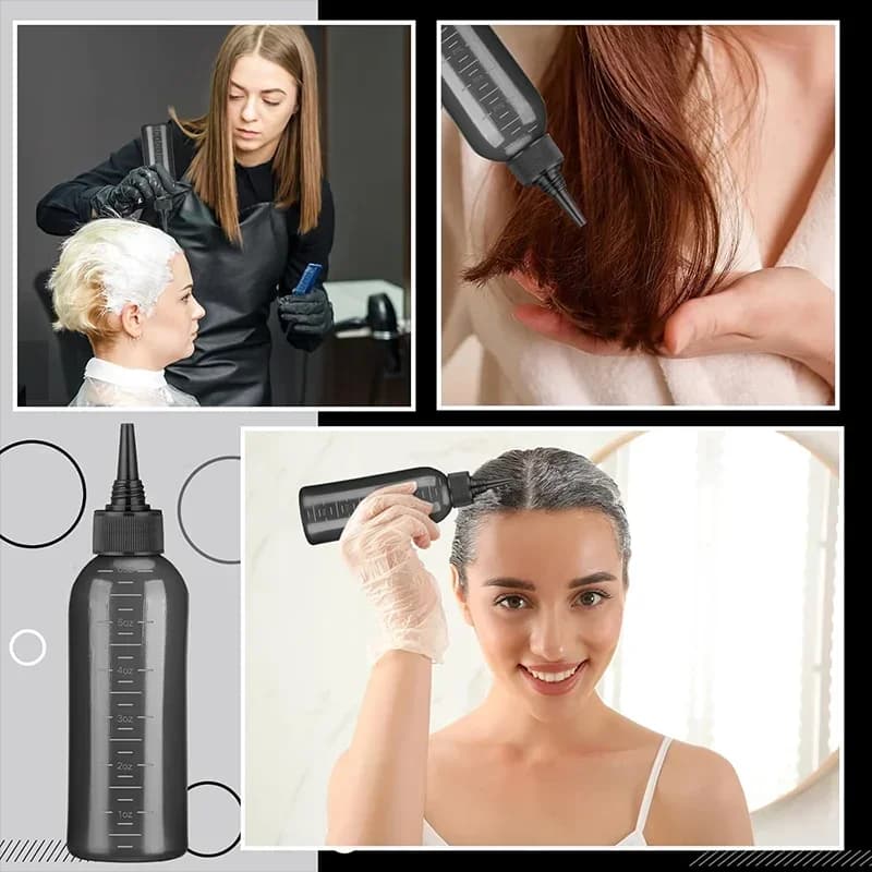 6 oz hair oil application bottle with three pointed dropper caps — image 5