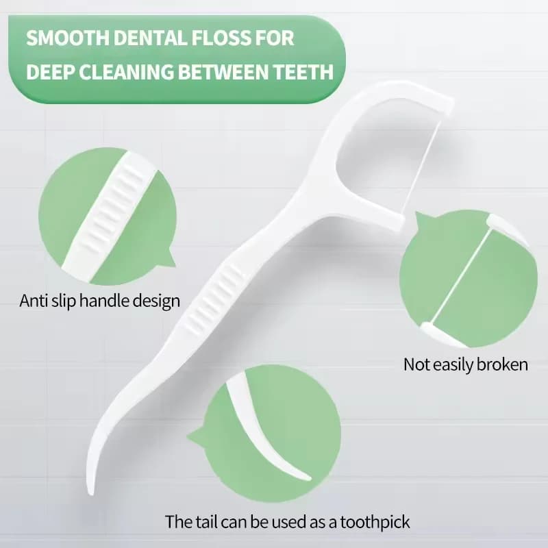 Disposable plastic dental floss sticks in a box — image 3