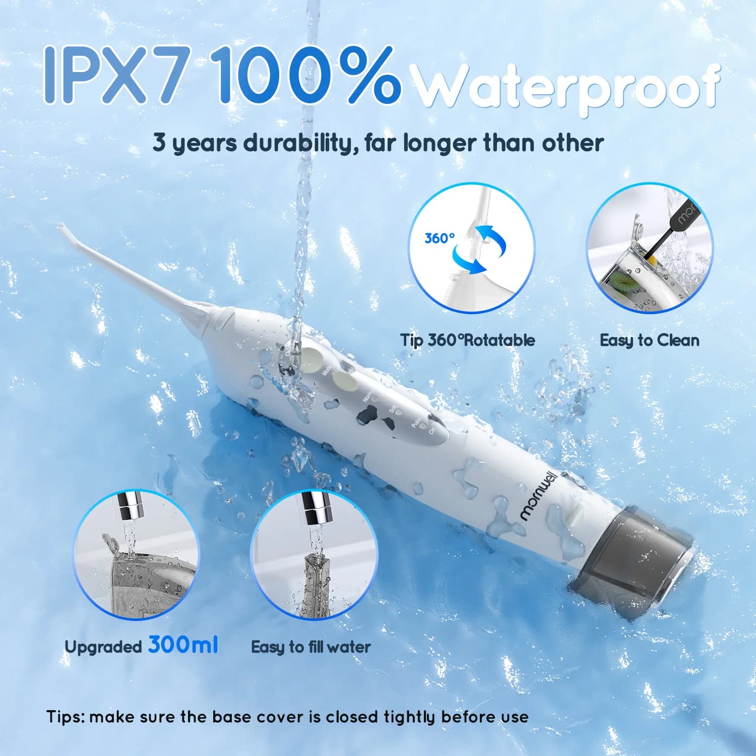portable cordless water flosser with USB charger — image 6