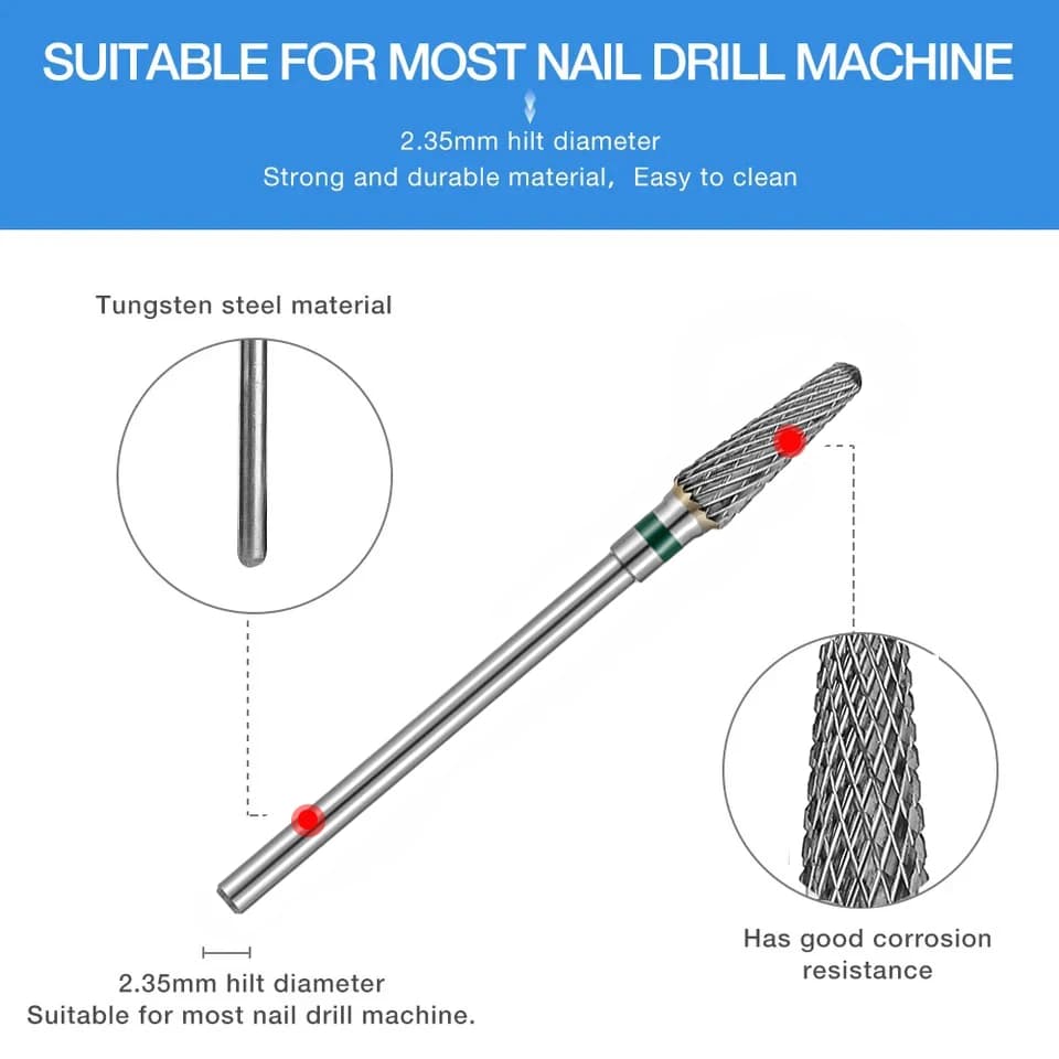 Carbide nail drill bit for electric manicure — image 2