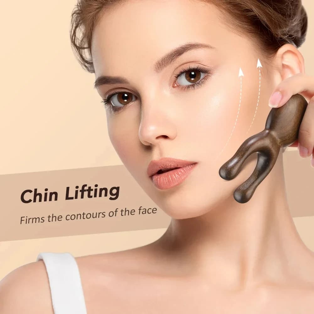 Wooden Gua Sha facial massager tool — image 4