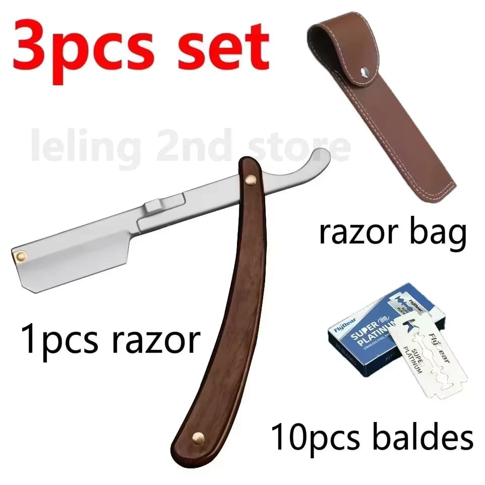 folding stainless steel straight razor — image 7