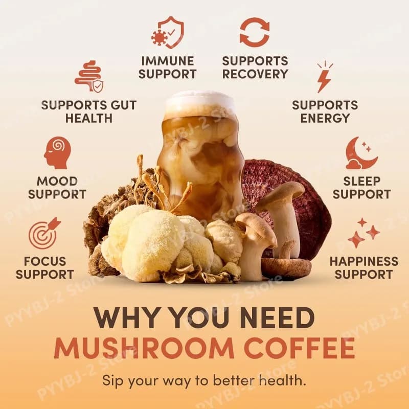 organic mushroom coffee powder with MCT oil — image 3