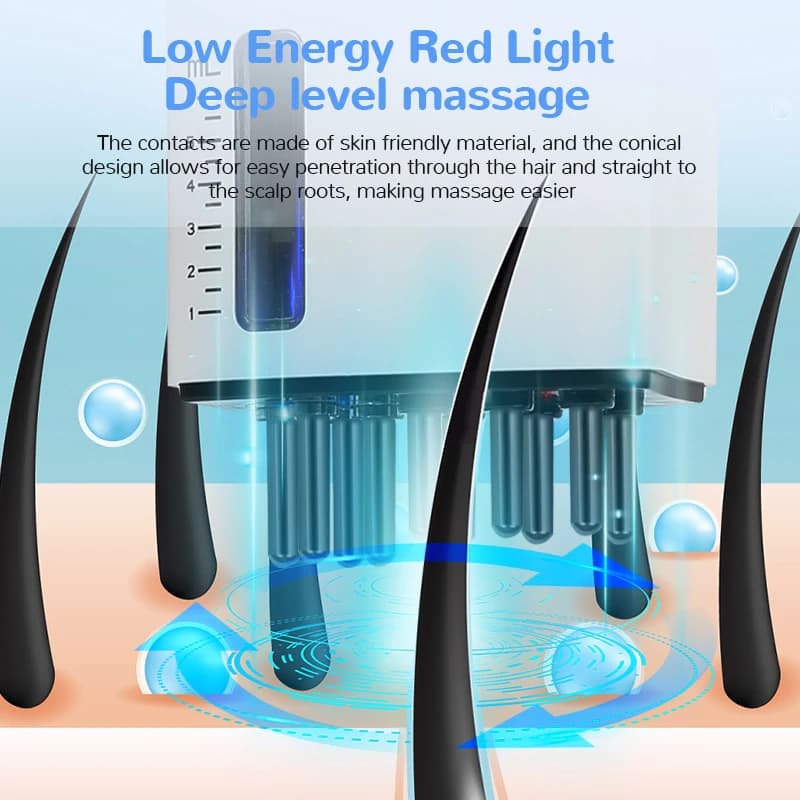 electric scalp massager with red light and vibrating comb — image 3