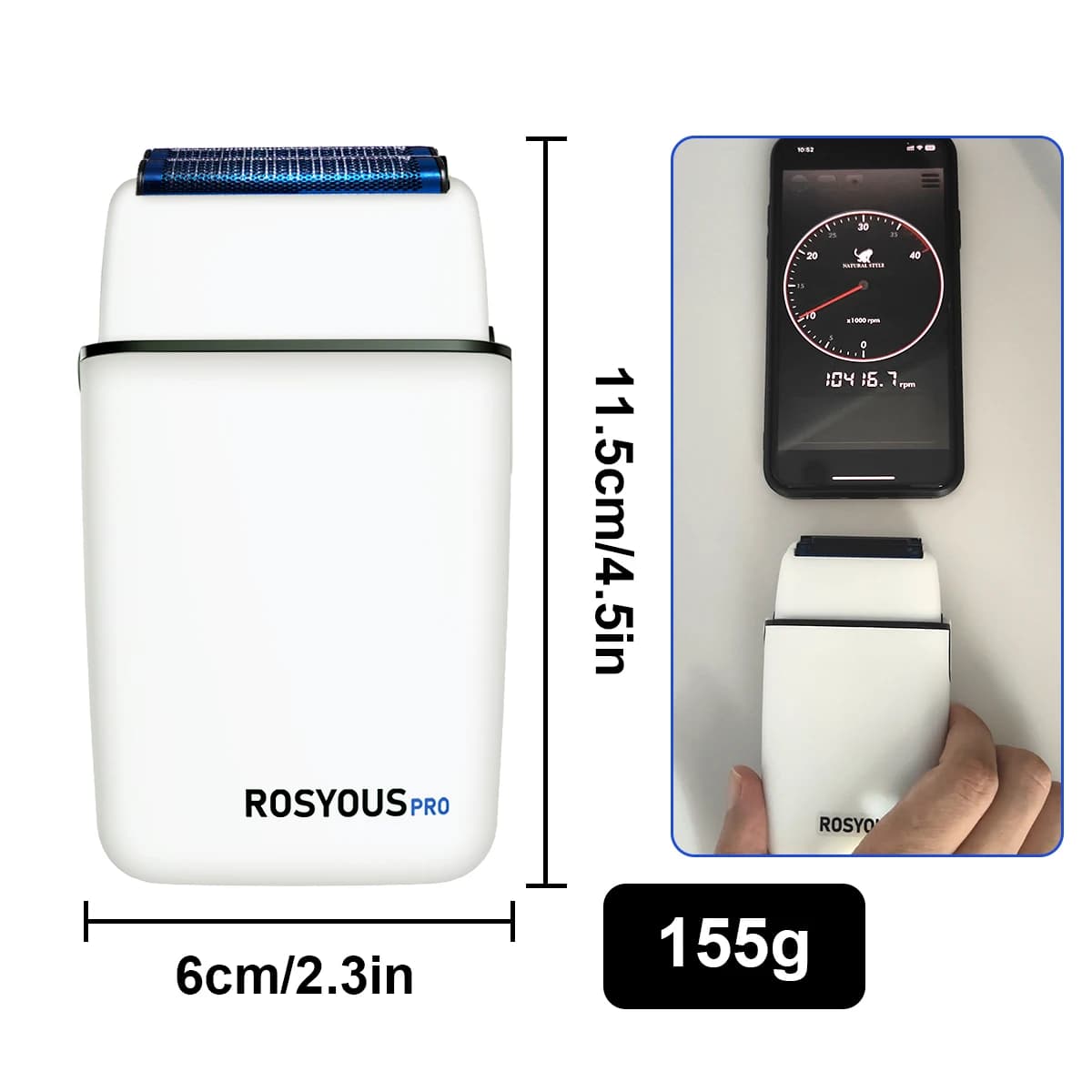 Rosyous RS620 double foil electric shaver in blue — image 6