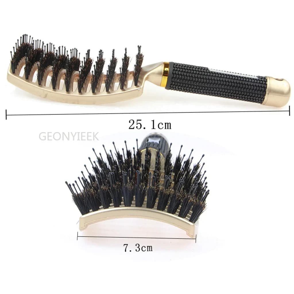 wet-use scalp massage hair brush with bristle and nylon — image 5