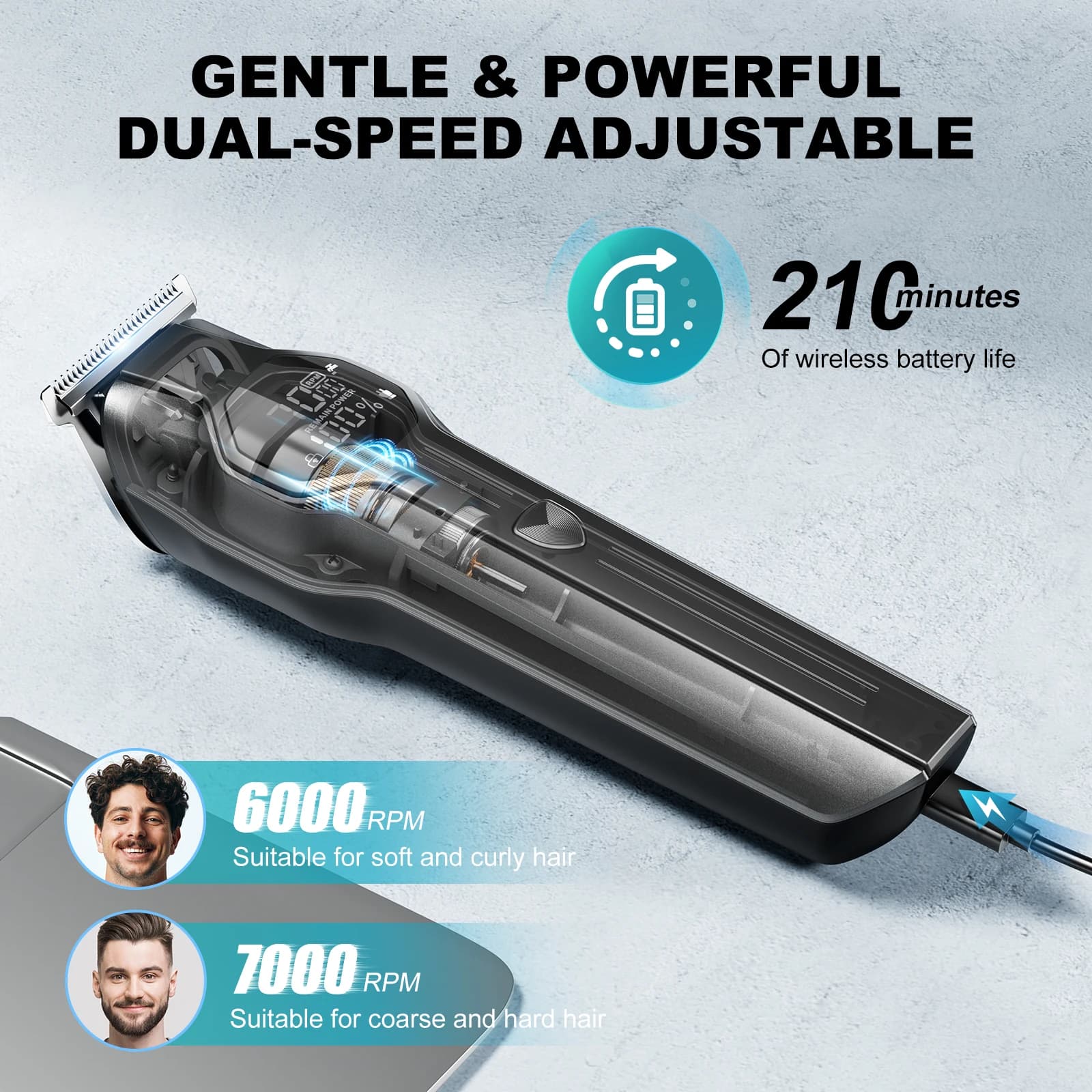 Kensen S30 4-in-1 cordless hair clipper with LED display — image 4