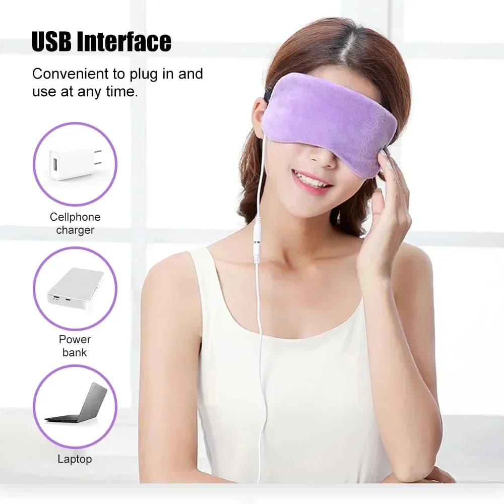 USB heated eye mask with soft fabric and USB connector — image 4