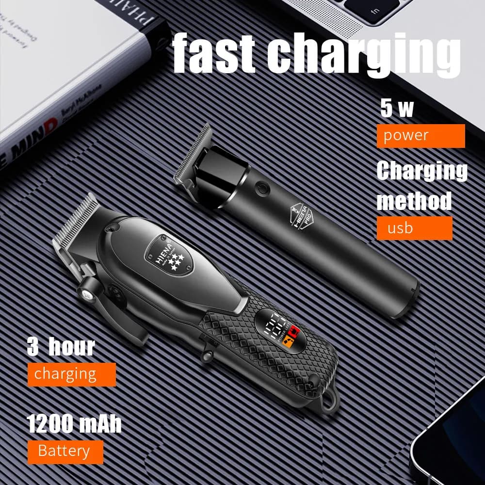 Hiena hair clipper kit with LCD display and guide combs — image 4