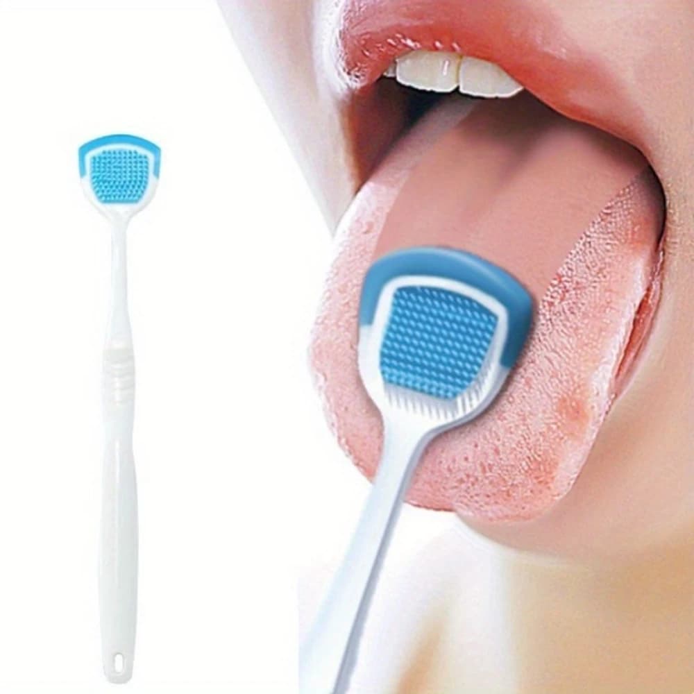 Reusable silicone tongue cleaner — image 1