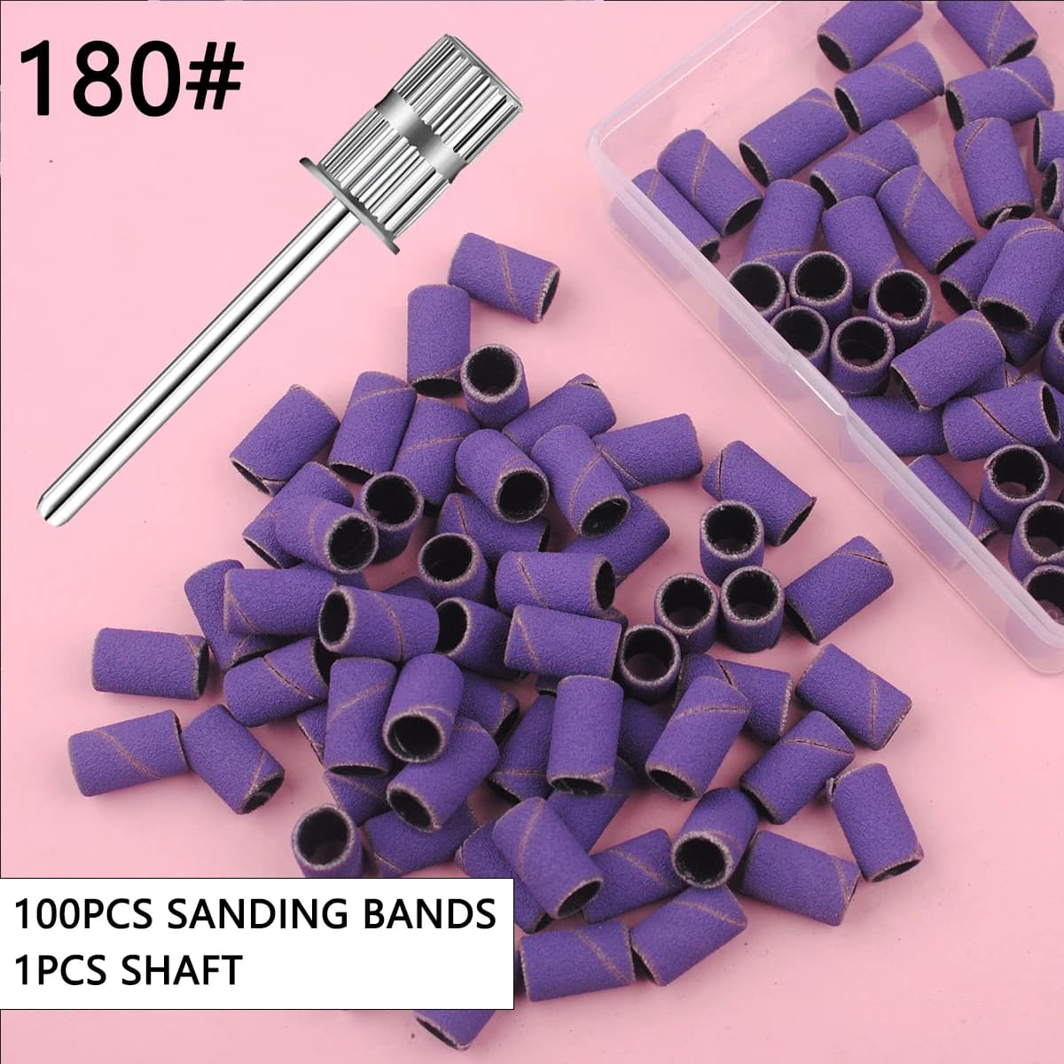 sanding bands and metal shaft nail drill bit set — image 6