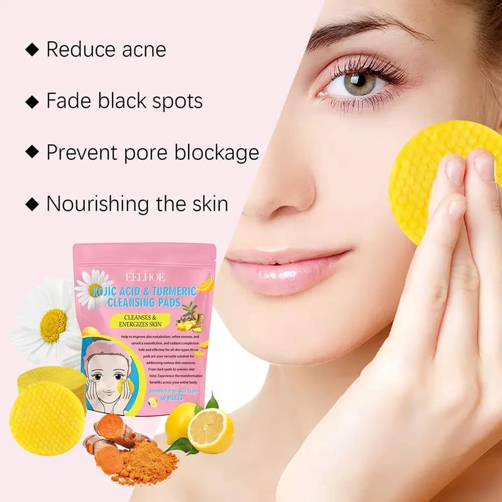 turmeric kojic acid lemon facial exfoliating pads — image 2