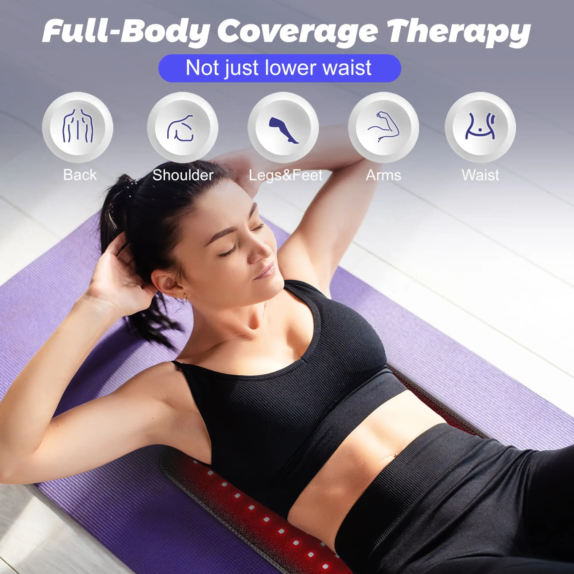 Red and infrared therapy belt wearable heating pad — image 5