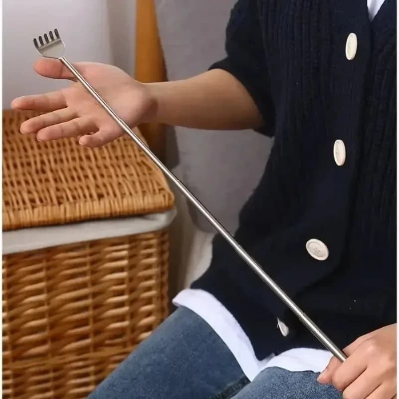 extendable stainless steel telescopic back scratcher — image 4