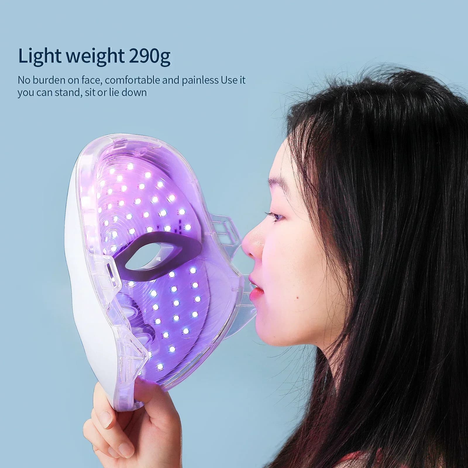 LED light therapy facial mask with seven color settings — image 6