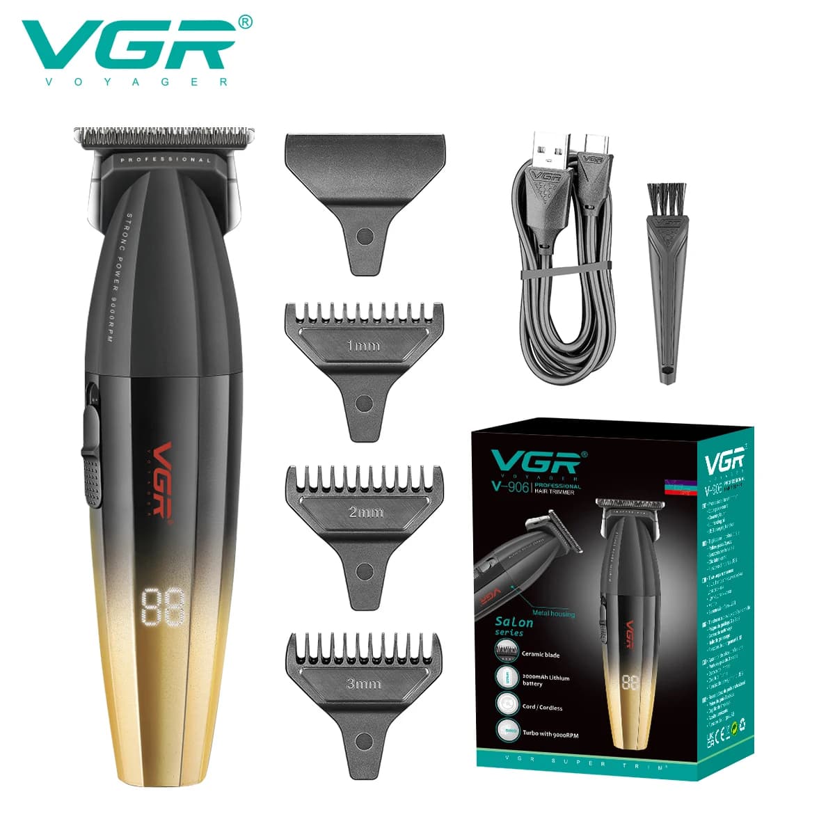 VGR V-906 hair trimmer with LED display — image 8