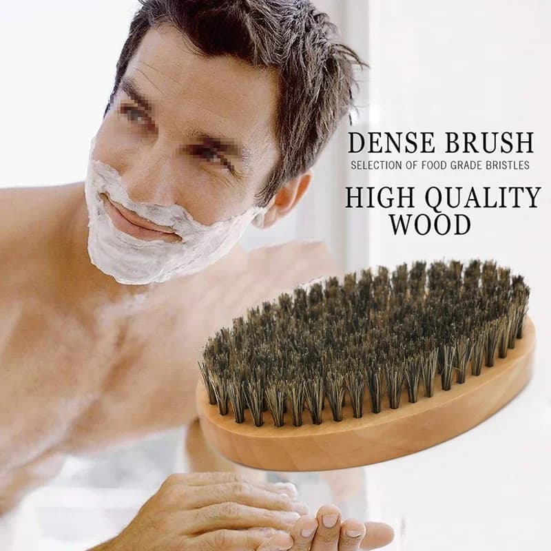 Boar bristle beard brush for men — image 3