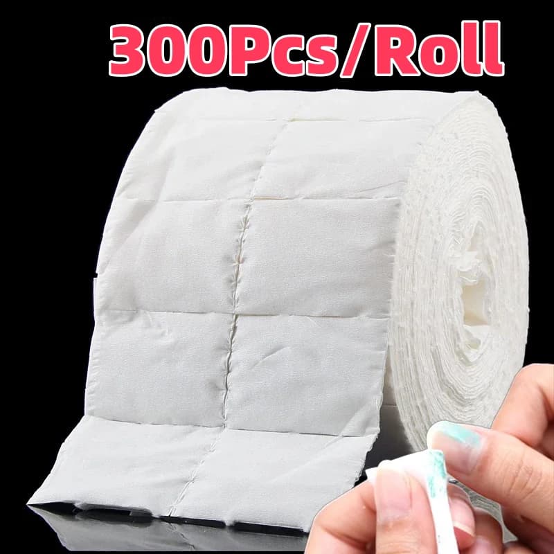 lint-free cotton nail polish remover pads roll — image 1