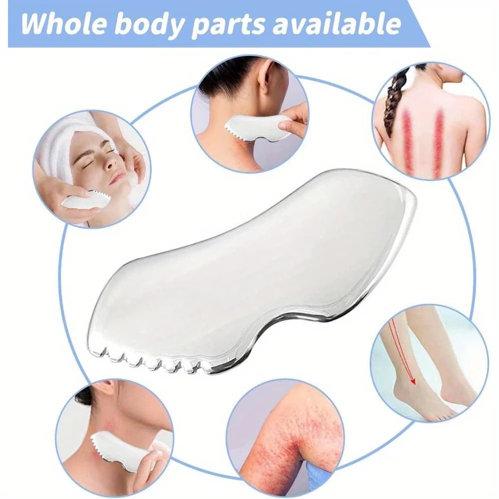 Stainless steel gua sha tool for jawline — image 2