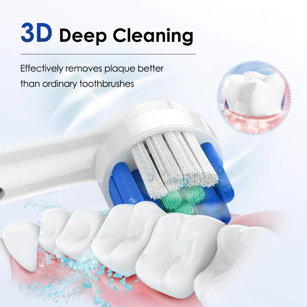 rotating electric toothbrush with four brush heads — image 3