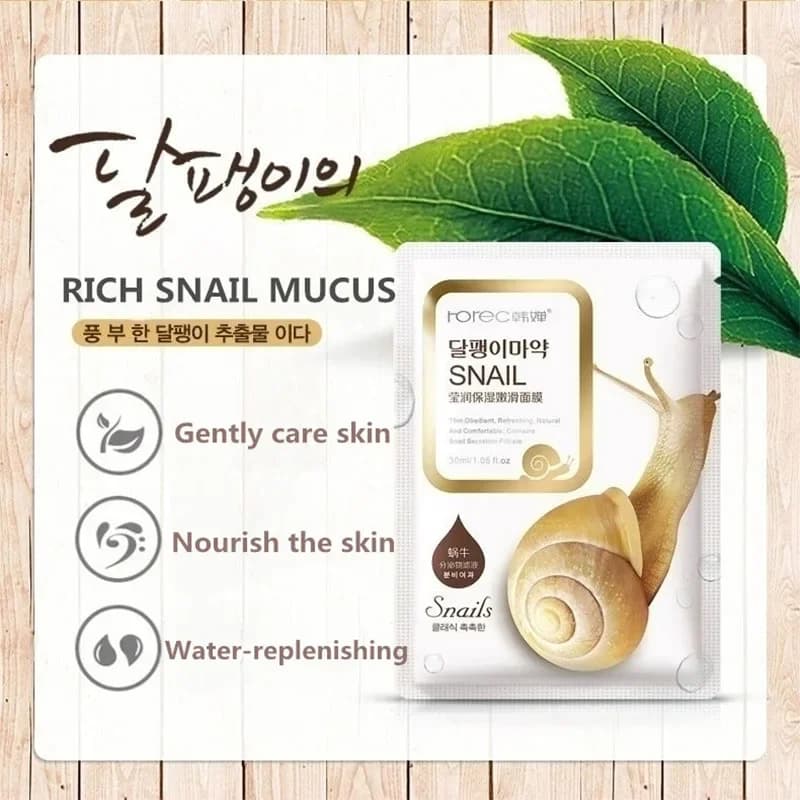 Snail moisturizing sheet masks in a 10‑pack box — image 4
