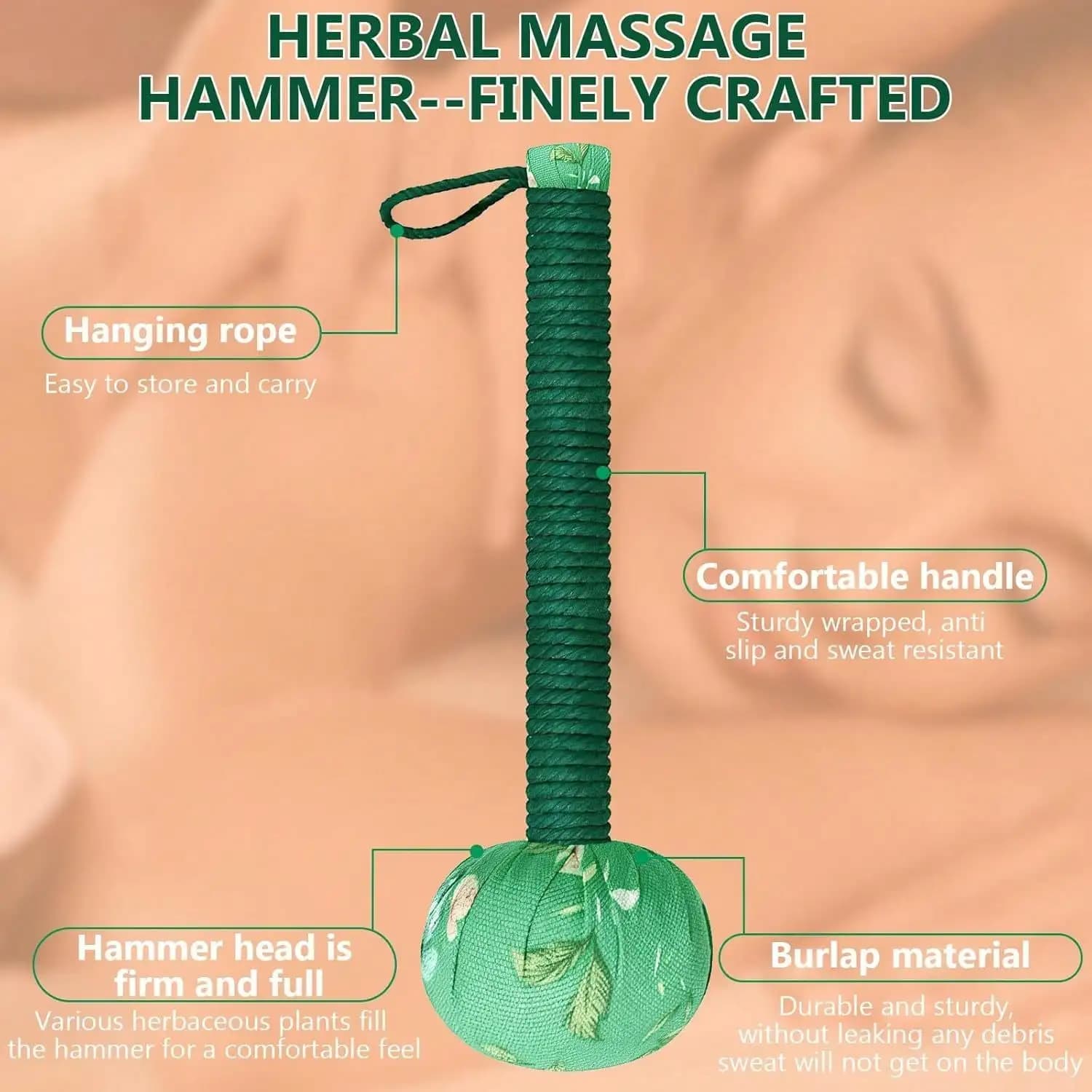 long-handled wormwood massage hammer — image 5