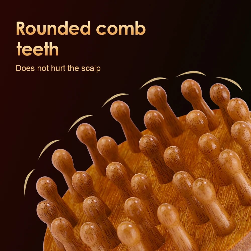 Wood therapy scalp massage comb made of sandalwood — image 2