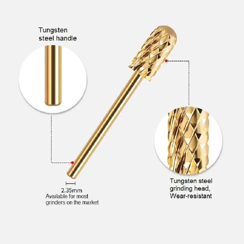 golden carbide nail drill bits for electric nail drill — image 4