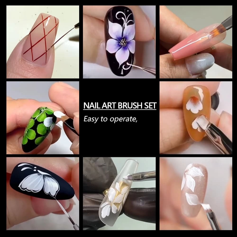 10-piece nail art pen and brush set for UV gel — image 5