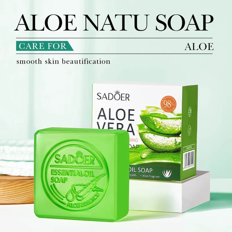 handmade aloe vera cleansing soap — image 1