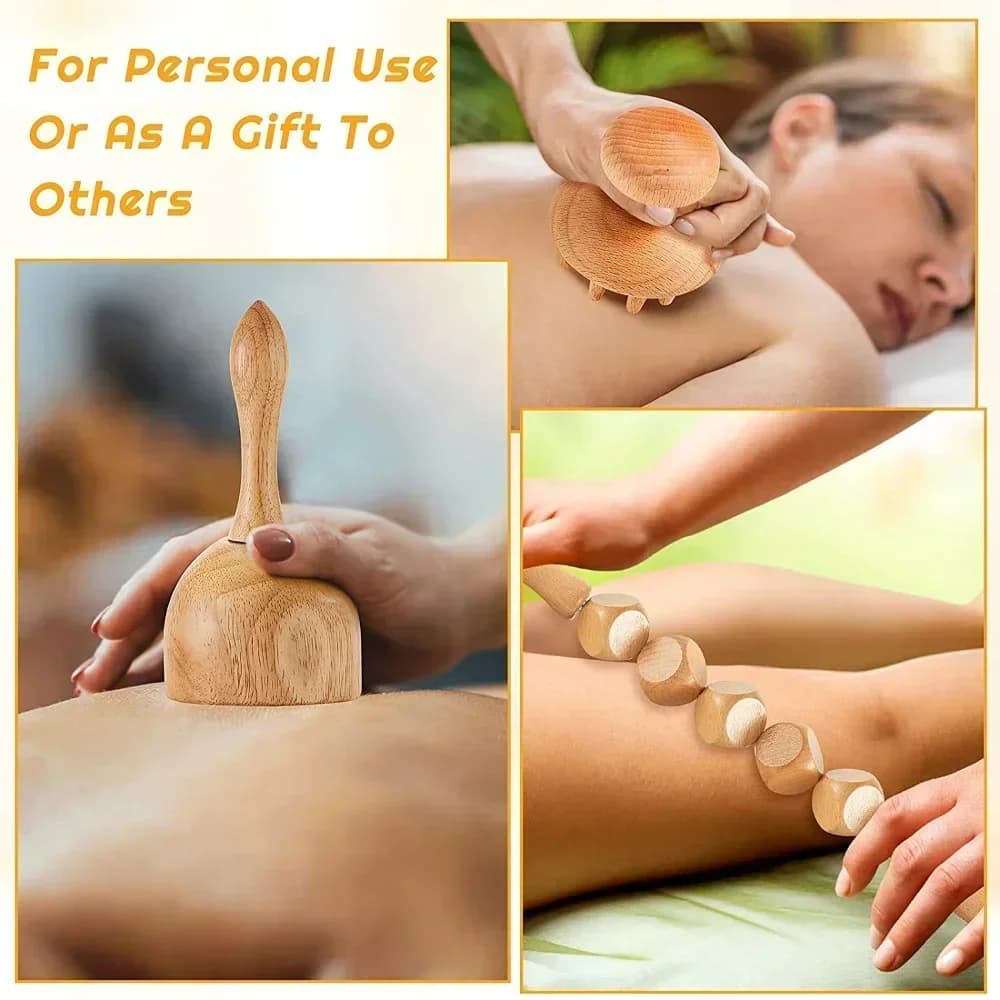 Wooden lymphatic drainage massage tool — image 5