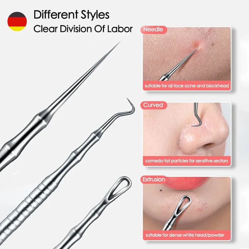 handheld blackhead extractor tool with needle tips — image 3