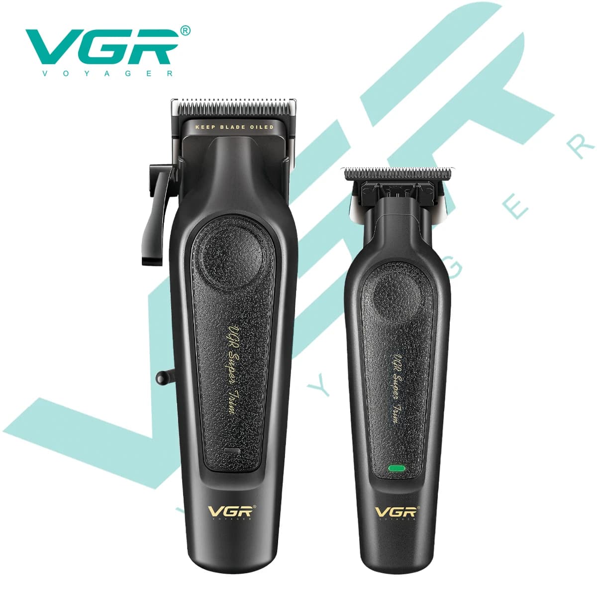 VGR High-End Hair Clipper Set with Metal Leather Body
