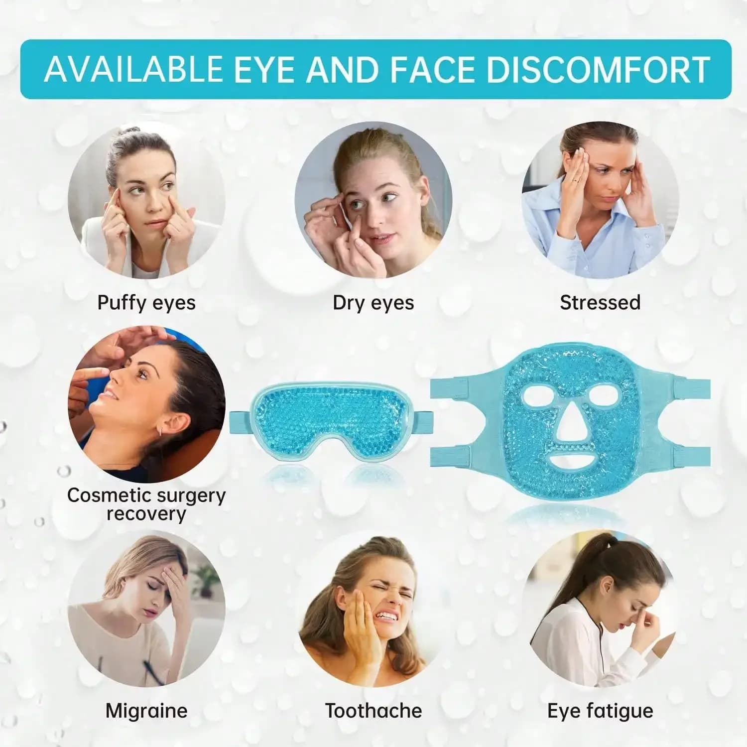 Reusable cooling and heating gel mask for eyes and face — image 4
