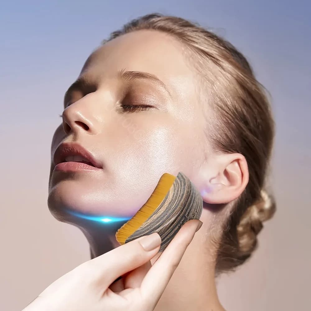 Lymphatic contour face brush for dry brushing — image 4